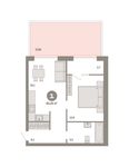 Планировка 1-комнатной квартиры, 63 м2