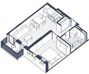 Планировка 1-комнатной квартиры, 43 м2