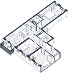Планировка 3-комнатной квартиры, 81 м2