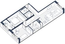 Планировка 2-комнатной квартиры, 65 м2