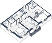 Планировка 3-комнатной квартиры, 127 м2