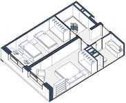 Планировка 2-комнатной квартиры, 98 м2