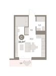 Планировка квартиры студии, 34 м2