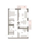 Планировка 2-комнатной квартиры, 68 м2