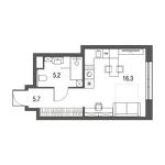 Планировка 1-комнатной квартиры, 27,2 м2