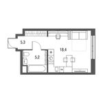 Планировка 1-комнатной квартиры, 28,9 м2