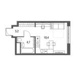 Планировка 1-комнатной квартиры, 28,3 м2