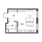 Планировка 1-комнатной квартиры, 30,2 м2