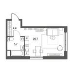 Планировка 1-комнатной квартиры, 30,8 м2