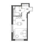 Планировка 1-комнатной квартиры, 29,4 м2