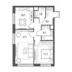 Планировка 2-комнатной квартиры, 56,3 м2