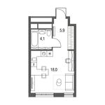 Планировка квартиры студии, 28,5 м2