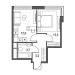 Планировка 1-комнатной квартиры, 34,1 м2