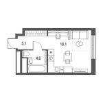 Планировка квартиры студии, 27,8 м2
