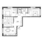 Планировка 3-комнатной квартиры, 78,4 м2