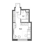 Планировка квартиры студии, 27,2 м2