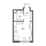 Планировка квартиры студии, 28,9 м2