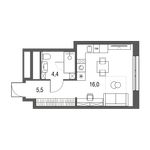 Планировка квартиры студии, 25,9 м2