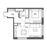 Планировка 1-комнатной квартиры, 36,4 м2