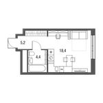 Планировка квартиры студии, 28 м2