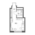 Планировка квартиры студии, 26,5 м2
