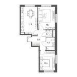 Планировка 3-комнатной квартиры, 61,9 м2