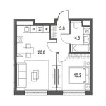Планировка 2-комнатной квартиры, 40,7 м2