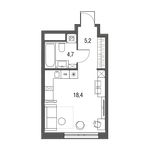 Планировка квартиры студии, 28,3 м2
