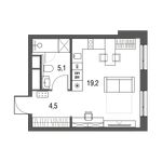 Планировка квартиры студии, 28,8 м2