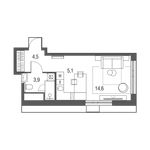 Планировка квартиры студии, 28,1 м2