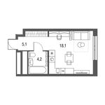 Планировка квартиры студии, 27,4 м2