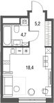 Планировка квартиры студии, 28,4 м2