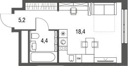Планировка квартиры студии, 28,1 м2