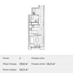 Планировка квартиры студии, 29,82 м2