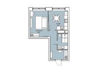 Планировка 1-комнатной квартиры, 35,92 м2