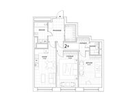 Планировка 2-комнатной квартиры, 72,7 м2