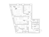 Планировка 3-комнатной квартиры, 83,12 м2
