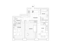 Планировка 2-комнатной квартиры, 65,4 м2