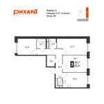 Планировка 3-комнатной квартиры, 83 м2