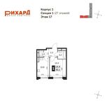 Планировка 1-комнатной квартиры, 35,1 м2