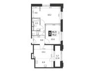 Планировка 3-комнатной квартиры, 78,2 м2