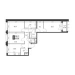 Планировка 3-комнатной квартиры, 103,6 м2
