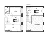 Планировка 3-комнатной квартиры, 86,7 м2