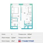 Планировка 1-комнатной квартиры, 32,9 м2