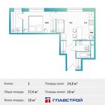 Планировка 1-комнатной квартиры, 37,4 м2