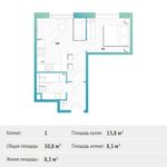 Планировка 1-комнатной квартиры, 30,8 м2