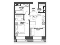 Планировка 1-комнатной квартиры, 39,9 м2