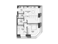 Планировка 2-комнатной квартиры, 66,5 м2