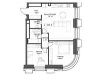 Планировка 2-комнатной квартиры, 66,2 м2