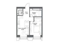 Планировка 1-комнатной квартиры, 39,2 м2